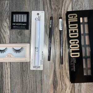 NEW Ulta Brown Hues Eye Makeup Lot-6 pcs (Lashes, Shadow, Liner) ELF, NYX +